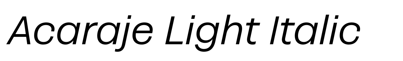 Acaraje Light Italic